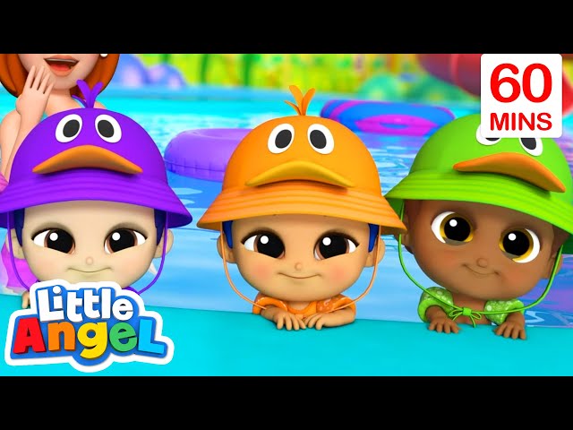 5 Little Ducks! | Little Angel | Sing Along | ABC 123 Fun Cartoons | Songs and Rhymes | Moonbug Kids