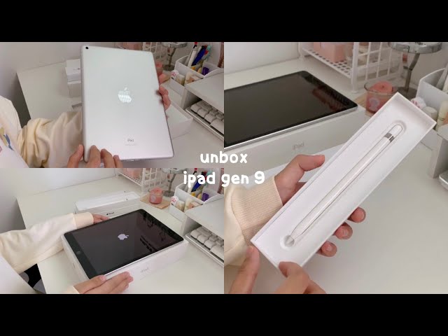 unboxing iPad 9th Gen (silver 64 gb) + Apple Pencil ✏️ | cute cases, camera&sound test