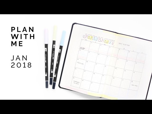 pastel bullet journal plan with me 💛 january 2018