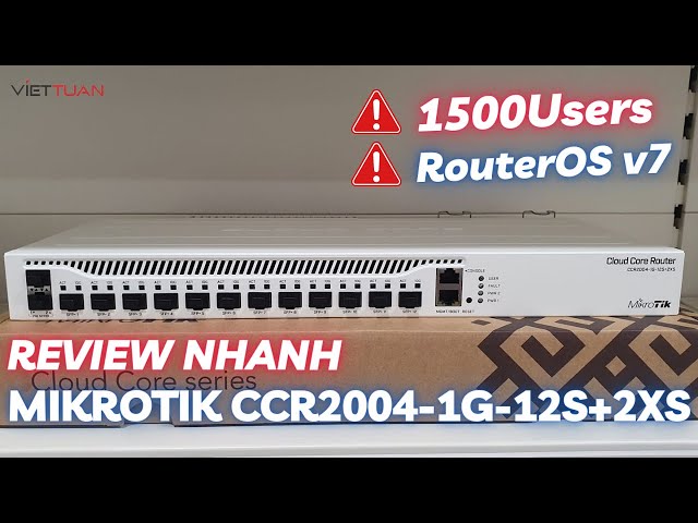 MikroTik CCR2004-1G-12S+2XS review - Router chịu tải 1500 users!!!