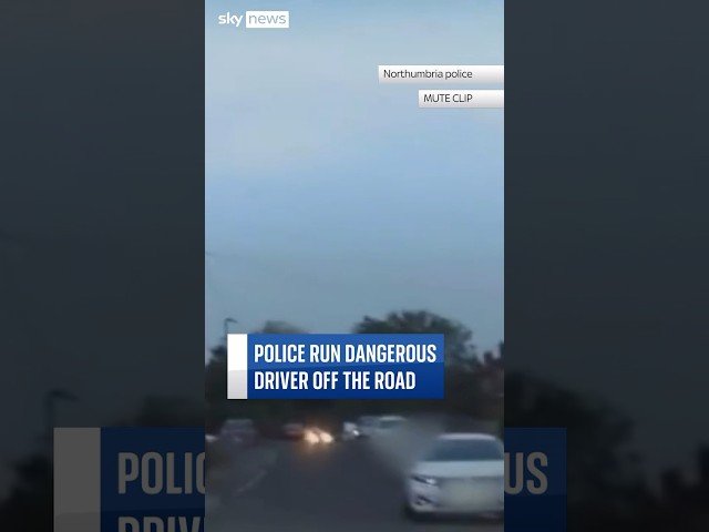 Footage from Northumbria police shows the moment an officer directly hit an oncoming driver.