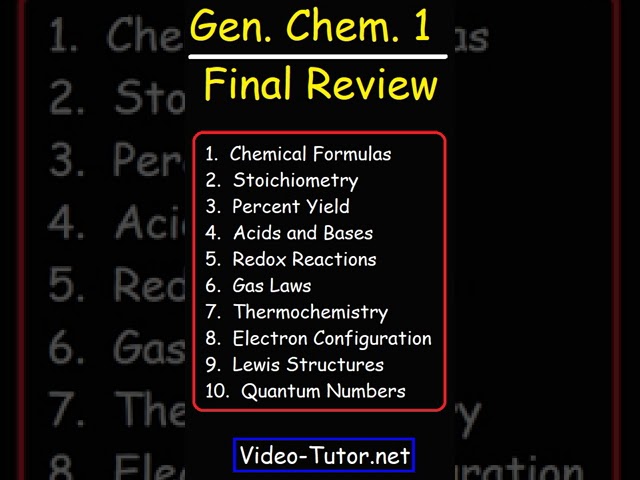 General Chemistry 1 Final Exam Review