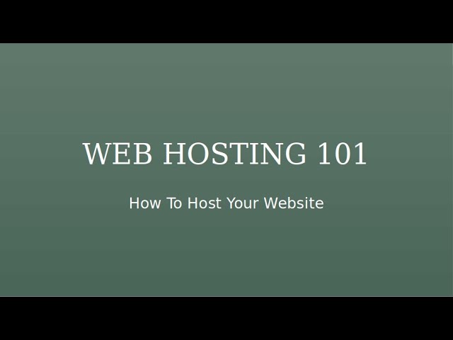 Web Hosting 101 - How to host a Website in CPanel