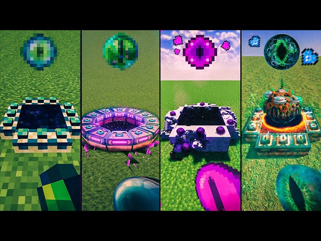 ender portal with different hearts in Minecraft