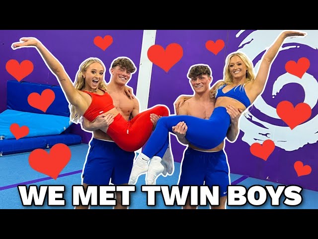 WE MET TWIN BOYS!!!  (they're gymnasts)
