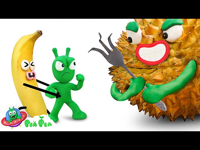 Pea Pea vs. Fruits & Vegetables Battle - Pea Pea Stop Motion Cartoon