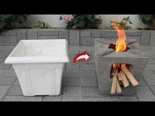How to cast a stoves with a simple but effective plastic and cement pots