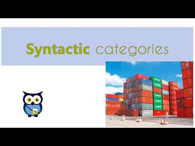 Syntactic Categories