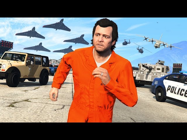 GTA 5 - 10,000 STAR WANTED LEVEL!! (Can We Escape?)