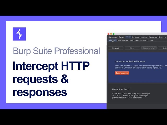 How to intercept HTTP requests and responses using Burp Suite