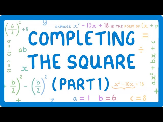 GCSE Maths - How to Factorise Quadratics by Completing the Square (Part 1 - Factorise When a=1)  #52