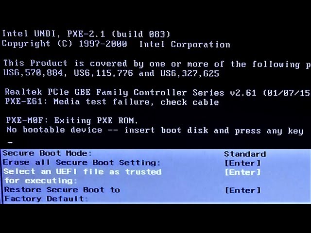 How to Select an UEFI File as trusted for executing Fix No Bootable Device UEFI Windows 10