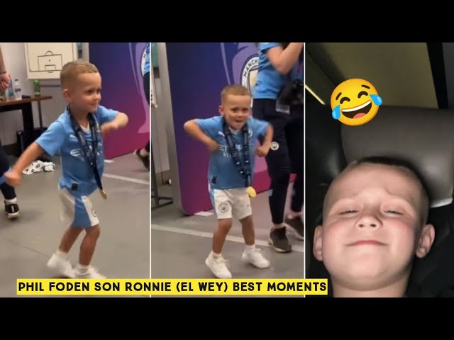 😂 Phil Foden Son Ronnie (El Wey) Best Moments During Champions League Celebrations