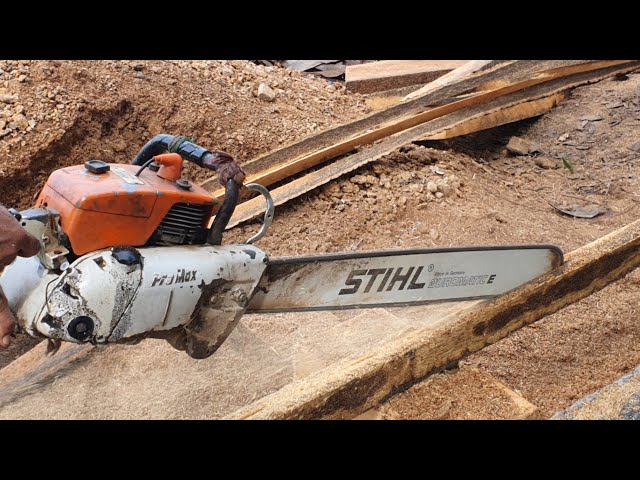 STIHL MS070 Chainsaw Wood Cutting Machine Cutting Palm Tree