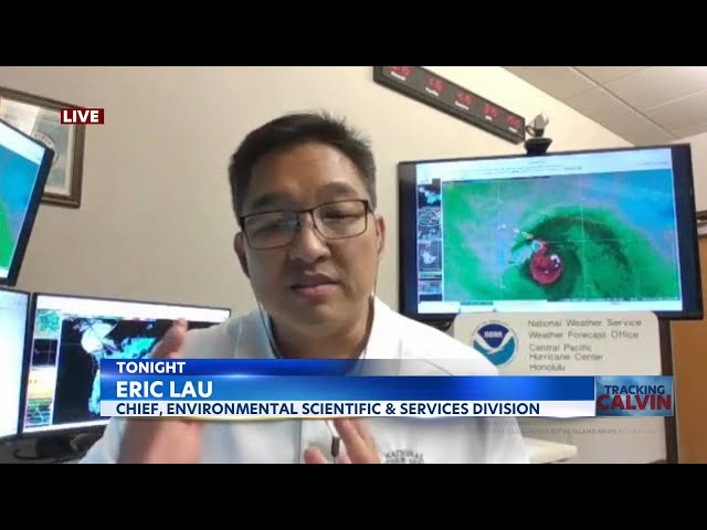 KITV4 talks to meteorologist Eric Lau, live from the Hurricane Center, as Calvin hits