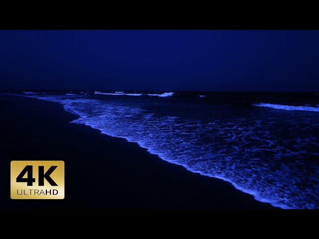 Ocean Sounds For Deep Sleeping 4K | Fast Asleep In Less Than 3 Minutes With Whisper Ocean At Night