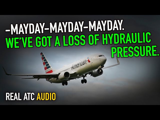 LOSS OF HYDRAULIC on takeoff. American Boeing 737-800. REAL ATC