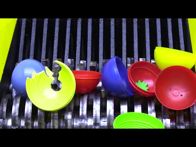 Crush big hard plastic balls with shredder machine! Shredder Machine Channel