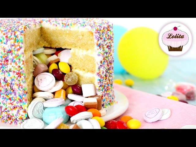 Receta tarta piñata | Tarta cumpleaños sorpresa | Receta para niños