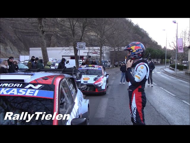 WRC Rallye Monte-Carlo 2024   Before Start of Stage - Drivers Put Helmet On - Tyre warming - Full HD