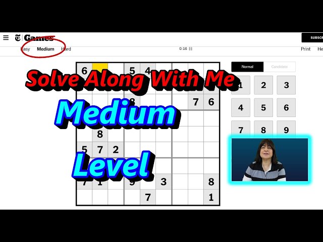 How to Solve a Medium Level Sudoku from the New York Times