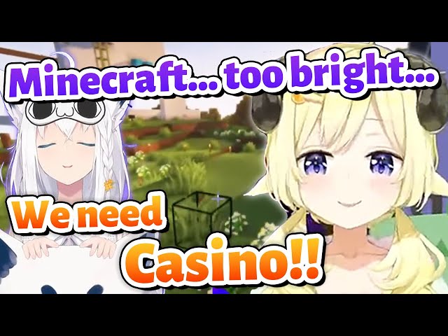 Watame wants to build a casino to attract depressed Fubuki【Minecraft/Hololive Clip/EngSub】