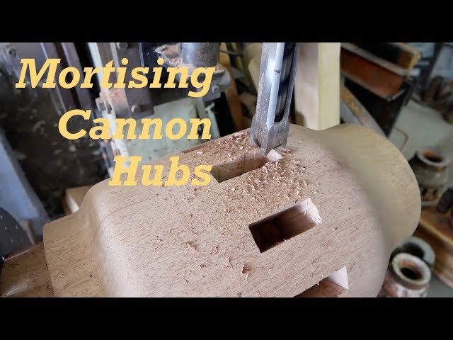 Mortising Spanish Cannon Hubs with a Hollow Chisel Mortiser | Engels Coach Shop