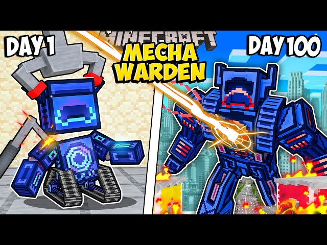 I Survived 100 Days as a MECHA WARDEN in Minecraft
