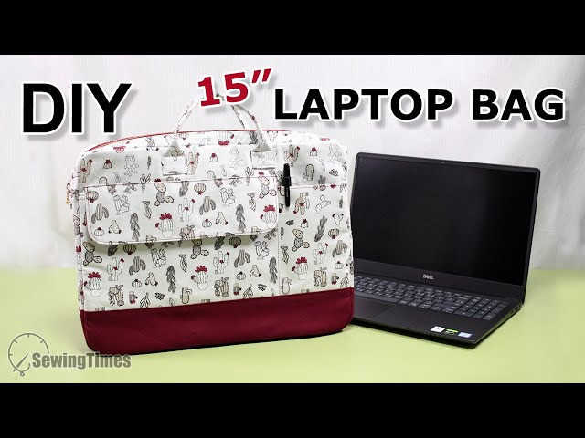 DIY 15″ LAPTOP BAG | Large LapTop Case Sewing Tutorial [sewingtimes]