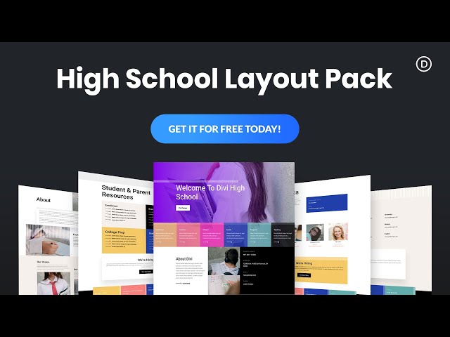 Get a FREE High School Layout Pack for Divi