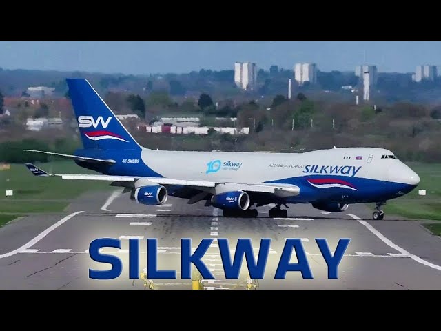 SILK WAY WEST AIRLINES BOEING 747-400F Departing Birmingham Airport ( BHX )