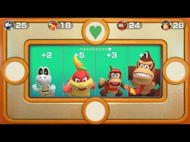 Super Mario Party - All Funny Minigames - Dry Bones vs Pom Pom, Diddy Kong and Donkey Kong,
