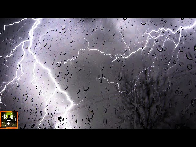 Thunderstorm Sounds | Rainstorm and Thunder with Powerful Lightning Strikes to Sleep, Focus, Relax