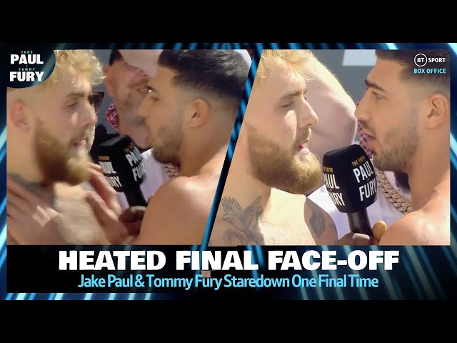 HEATED FINAL FACE-OFF 😤 Jake Paul and Tommy Fury Final Staredown 👀