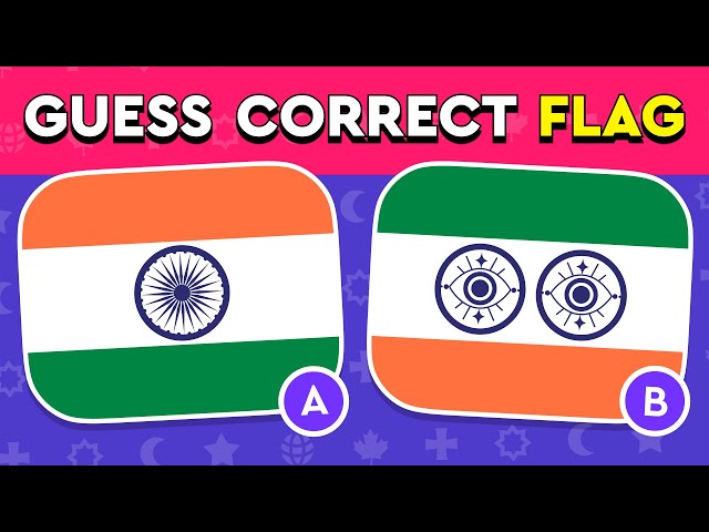 Guess the Correct Flag ✅ | 50 Country Flags Quiz - Easy, Medium, Hard Levels