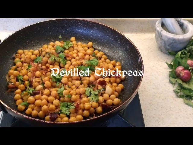 Sri Lankan Spicy Devilled Chickpeas. Healthy, easy to make. So good, can keep munching all day!