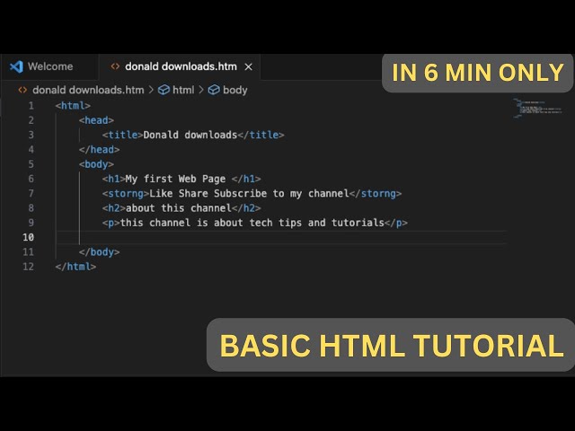 Basic HTML tutorial || How to create a basic website using HTML || HTML FOR KIDS || DONALD DOWNLOADS