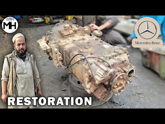 Mercedes Truck Gearbox Restoration || How to Rebuild Destroyed Gearbox with Basic Tools