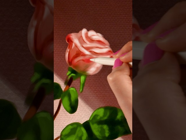 Realistic Rose painting on iPad 🌹 #howtodraw #procreatetutorial