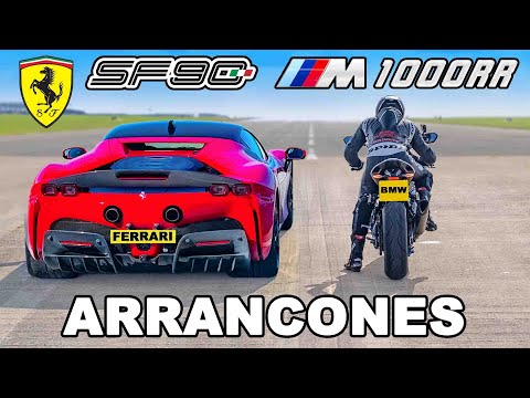 Ferrari SF90 vs Superbike BMW M: ARRANCONES
