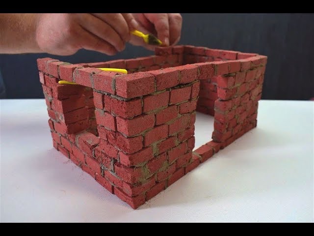 How to make a mini house made of bricks BRICKLAYING MIN HOUSE MODEL  Part 1