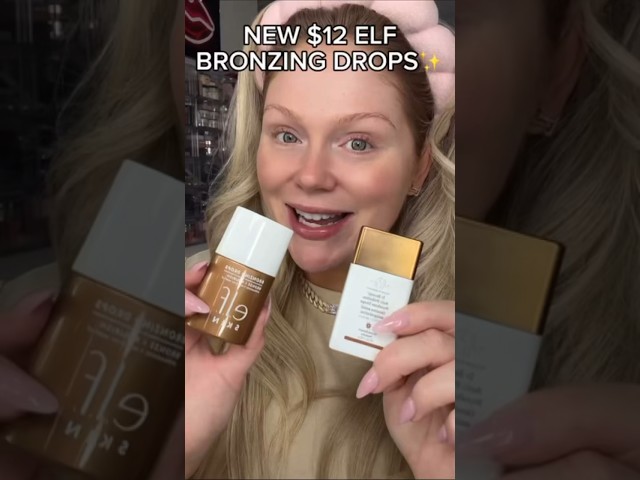 *NEW* elf Bronzing Drops Tested ✨Are They A Dupe?! #shorts #makeup #beauty #elf #bronzer #dupes