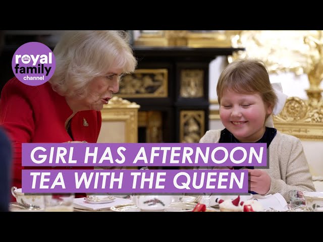 Queen Camilla Hosts Afternoon Tea For Girl With Brain Tumour