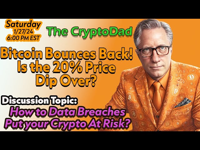 The CryptoDad's Live Q & A Crypto Market News Bitcoin Bounces Back: Is the 20% Price Dip Over? 🪙
