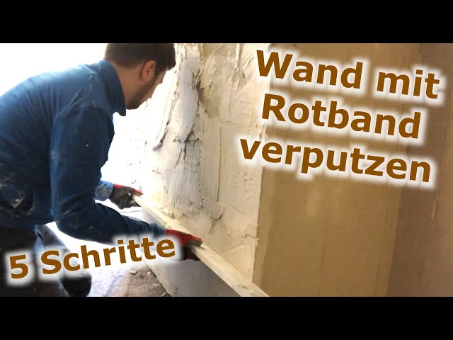 Wand verputzen mit Rotband 🧱 5 Schritte-Tutorial zum Verputzen, Abziehen, Filzen & Glätten