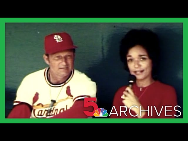 1972: Stan Musial talks with Dianne White at St. Louis Cardinals spring training