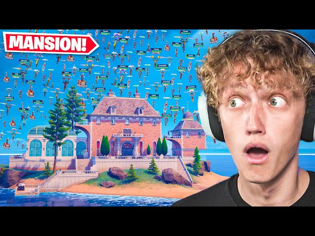 100 Players Land At The SECRET MANSION In Fortnite! (STACKED)