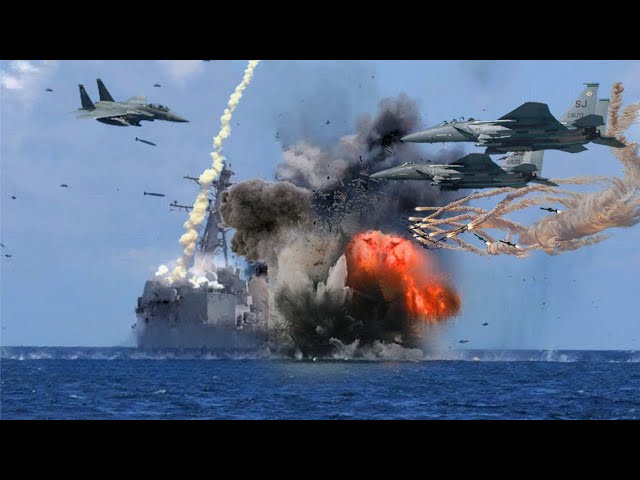 U.S. F-15 Strike Eagle Attacking Rebel Ships in the Red Sea