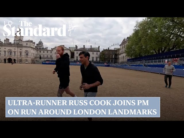 Ultra-runner Russ Cook joins Prime Minister Rishi Sunak on run around London landmarks