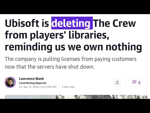 Ubisoft Is Taking Away Your Games...